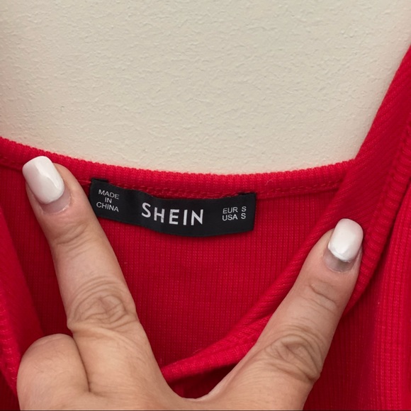 Red stretch dress in small by shein - Picture 1 of 3